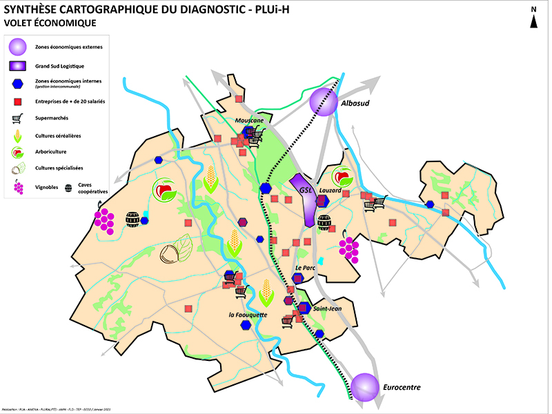 Synthèse cartographique du diagnostic PLUiH Grand Sud Tarn-et-Garonne